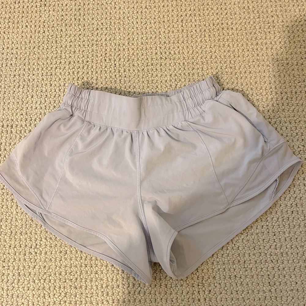 size 4 lilac lululemon hotty hot shorts!